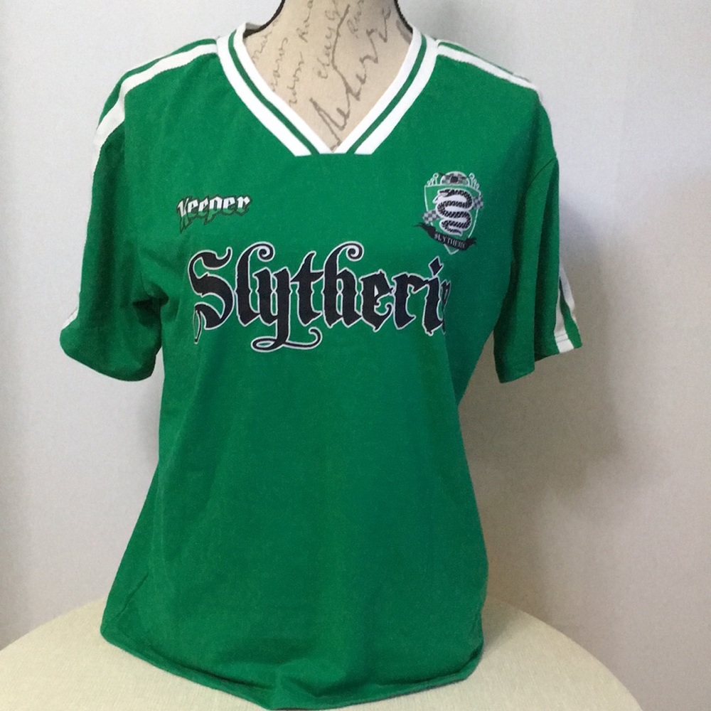 Harry Potter Slytherin Keeper Jersey Drop Shoulder SS Tee Sz S Green
